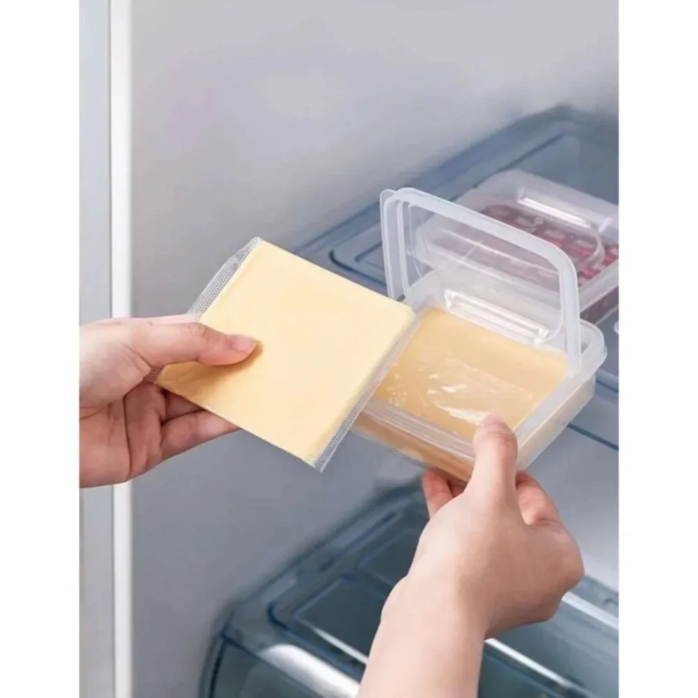 Clear Container Food Storage Box Plastic Refrigerator Cheese Box 3 PCS Makeup Sb